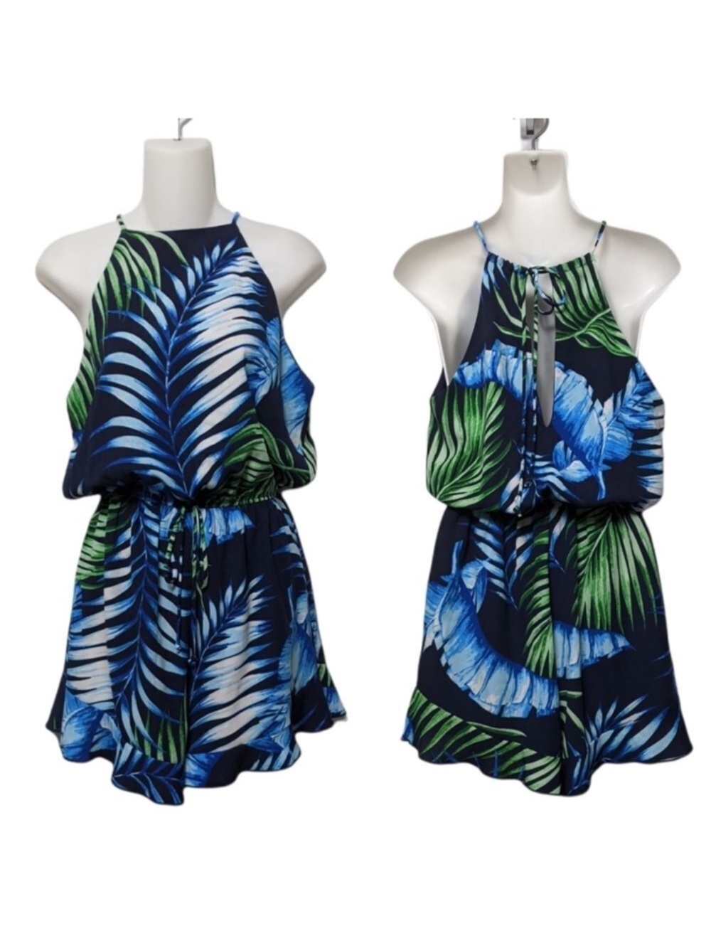 NWT FSL Tropical Palm Leaves Playsuit Romper M